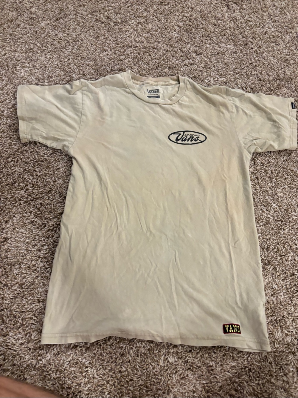 Vans Cream Short-Sleeve Logo Tee